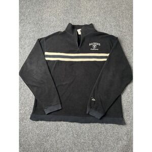 Mens Fleece Oakland Raiders Pro Player Black Quarter Zip Pullover, Size XL